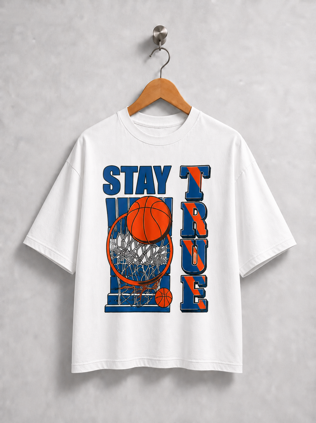 Stay True Hoops Tee- White