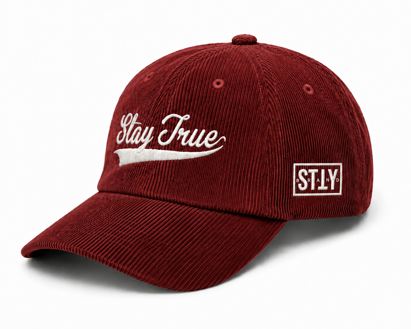 Stay True Corduroy Dad Hat- Burgundy