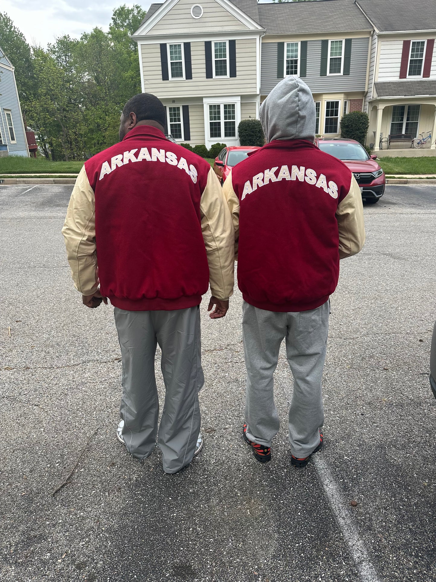 Stay True x Arkansas Varsity Jacket- Cardinal/Cream (Preorder)