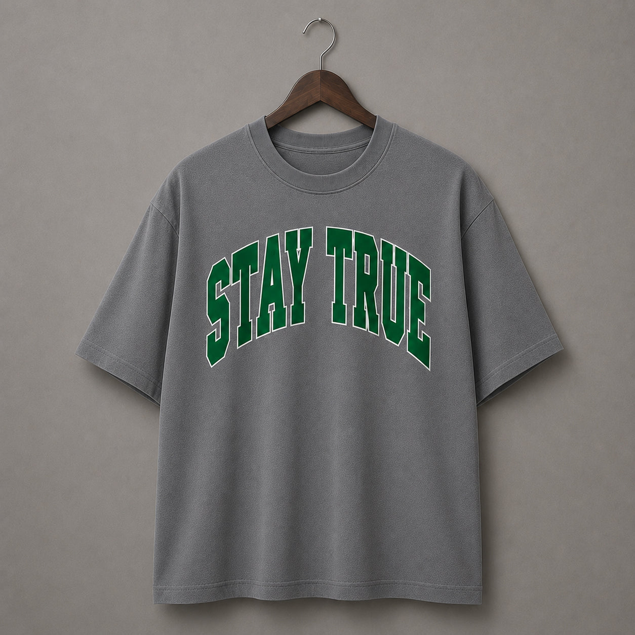 Stay True Varsity Tee- Shadow Grey