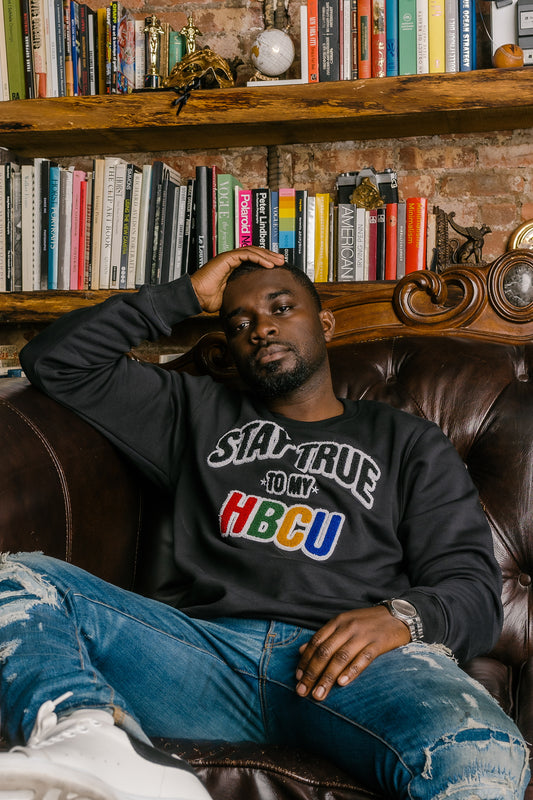 Stay True To My HBCU Crewneck- Black