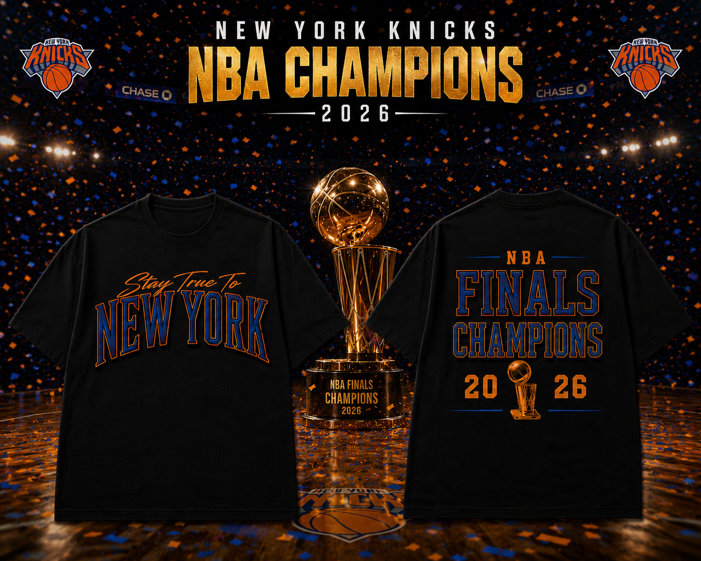 Stay True To New York (NBA Finals Championship 2026) T-Shirt- Black