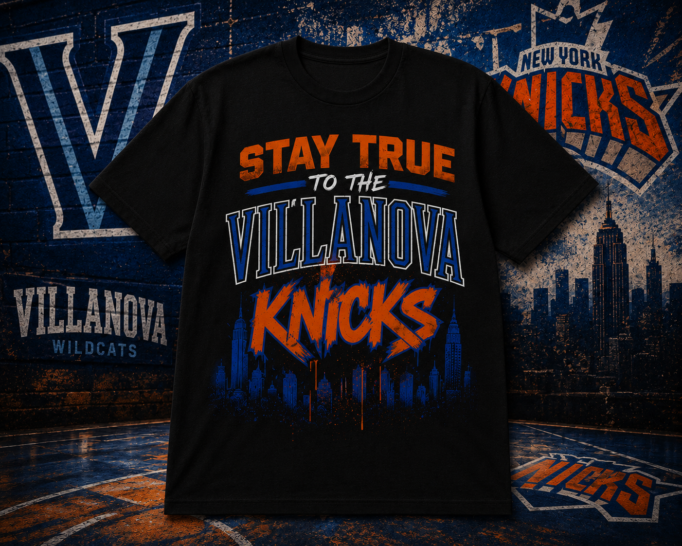 Stay True To The Villanova Knicks T-Shirt- Black (Limited Collection)
