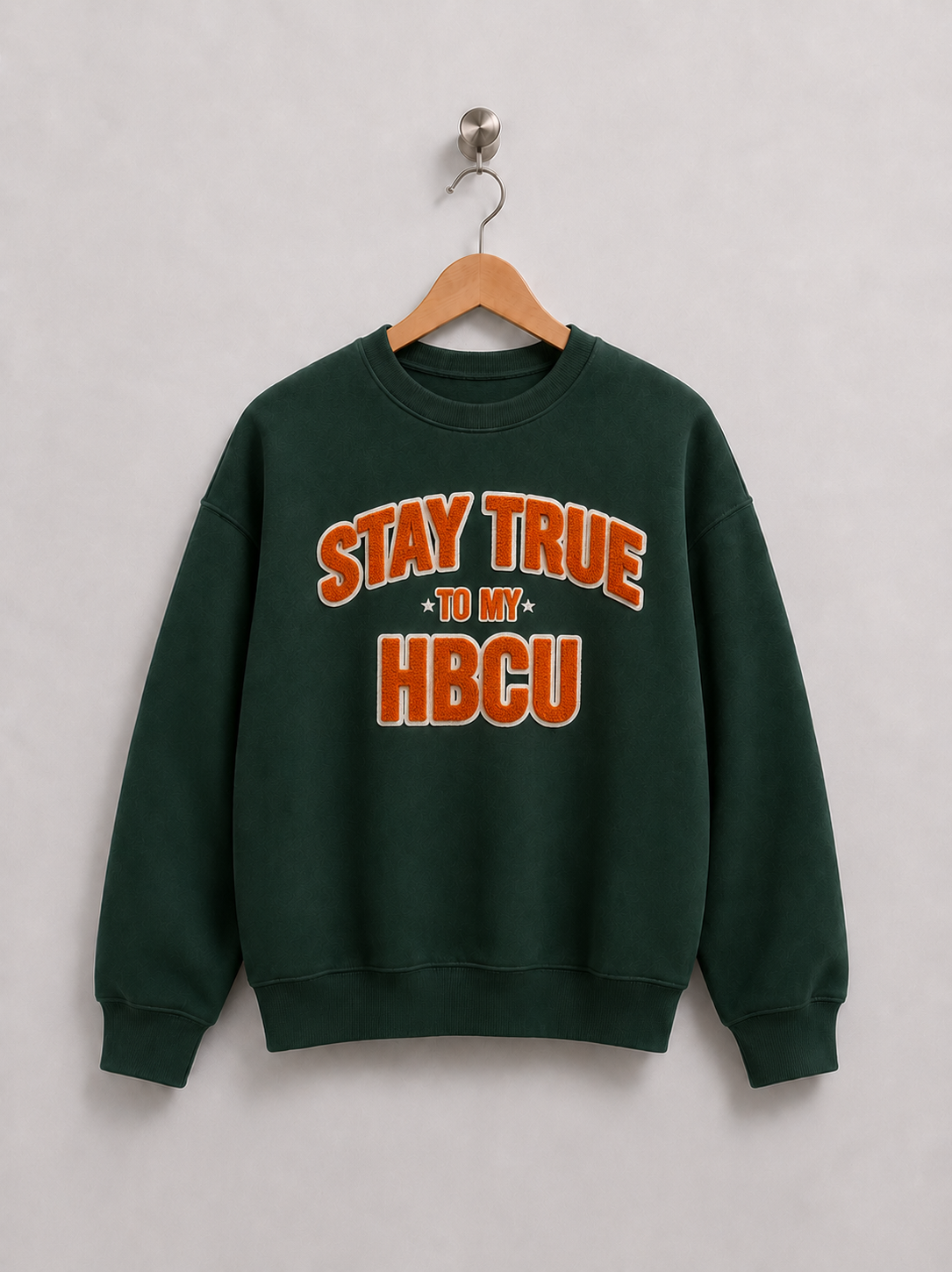 Florida A&M University- Stay True To My HBCU Crewneck- Green (Preorder)