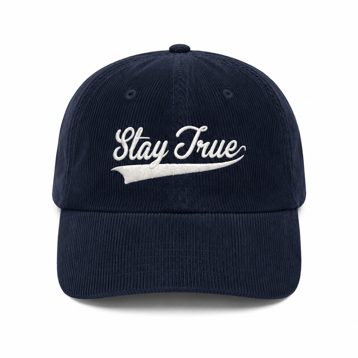 Stay True Corduroy Dad Hat- Navy Blue
