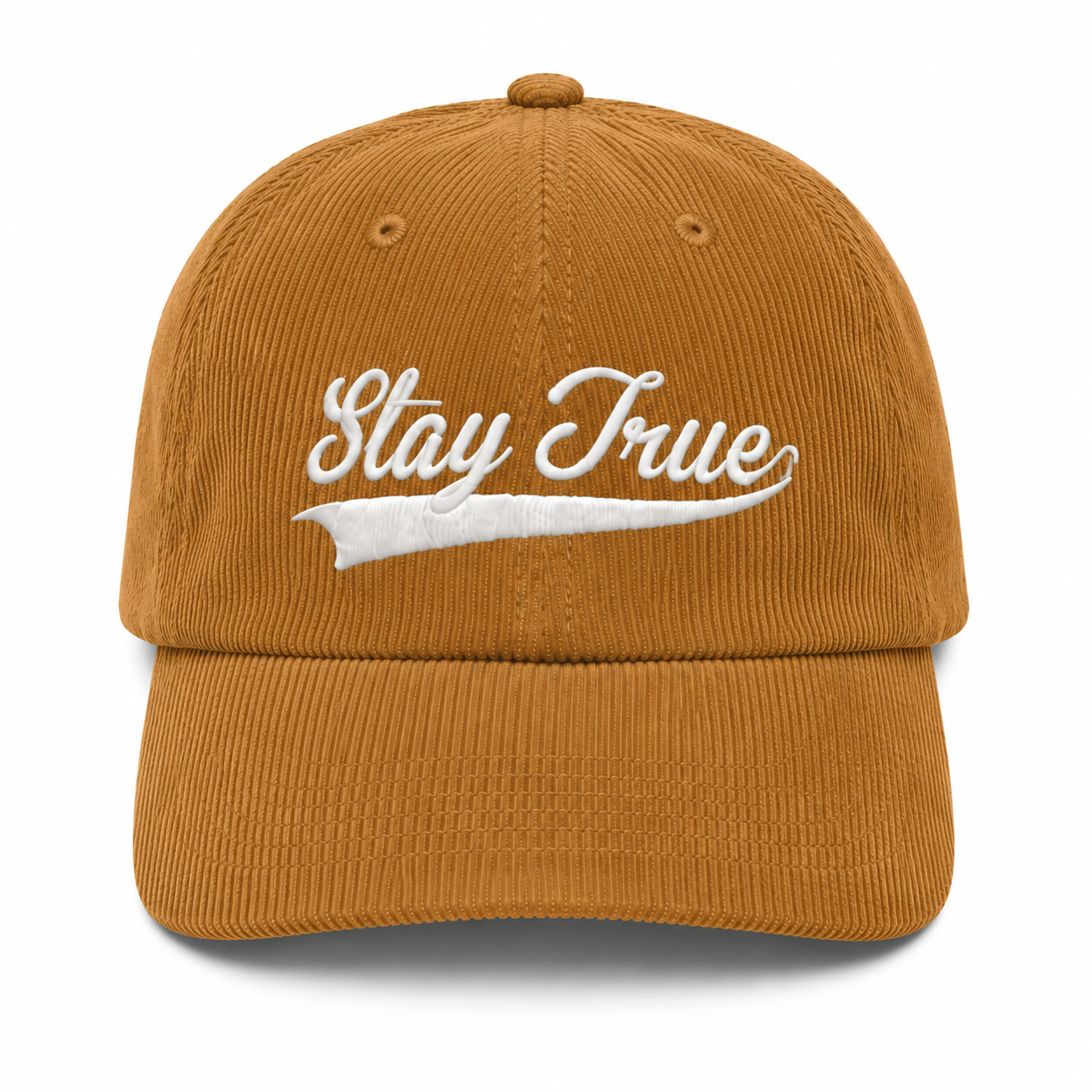 Stay True Corduroy Dad Hat- Khaki