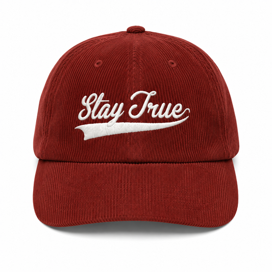 Stay True Corduroy Dad Hat- Burgundy