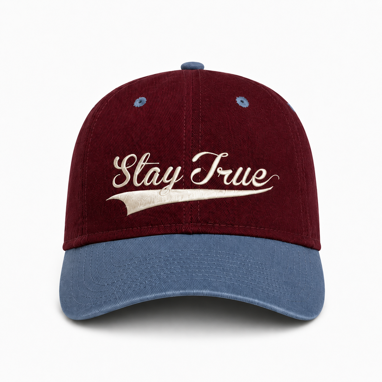Stay True Logo Hat- Chocolate Truffle/Blue