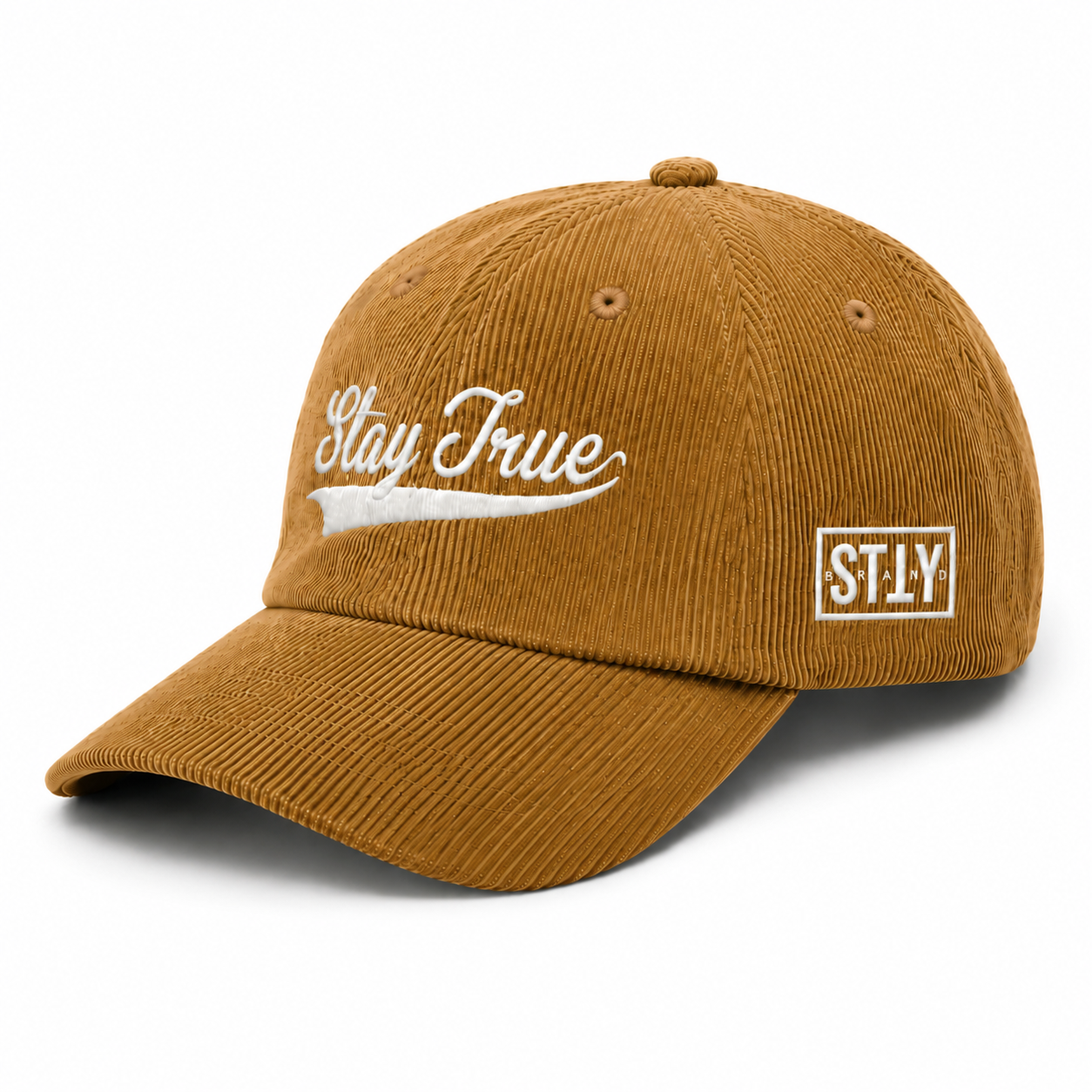Stay True Corduroy Dad Hat- Khaki