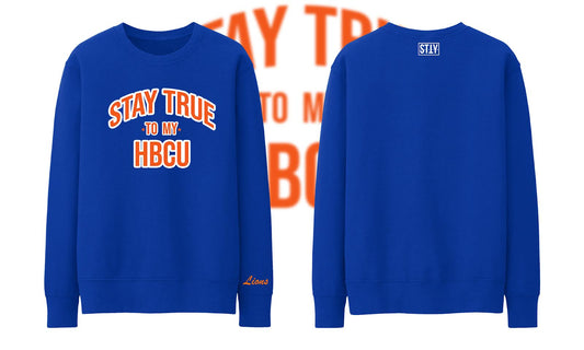 Lincoln University Stay True To My HBCU Crewneck- Royal Blue
