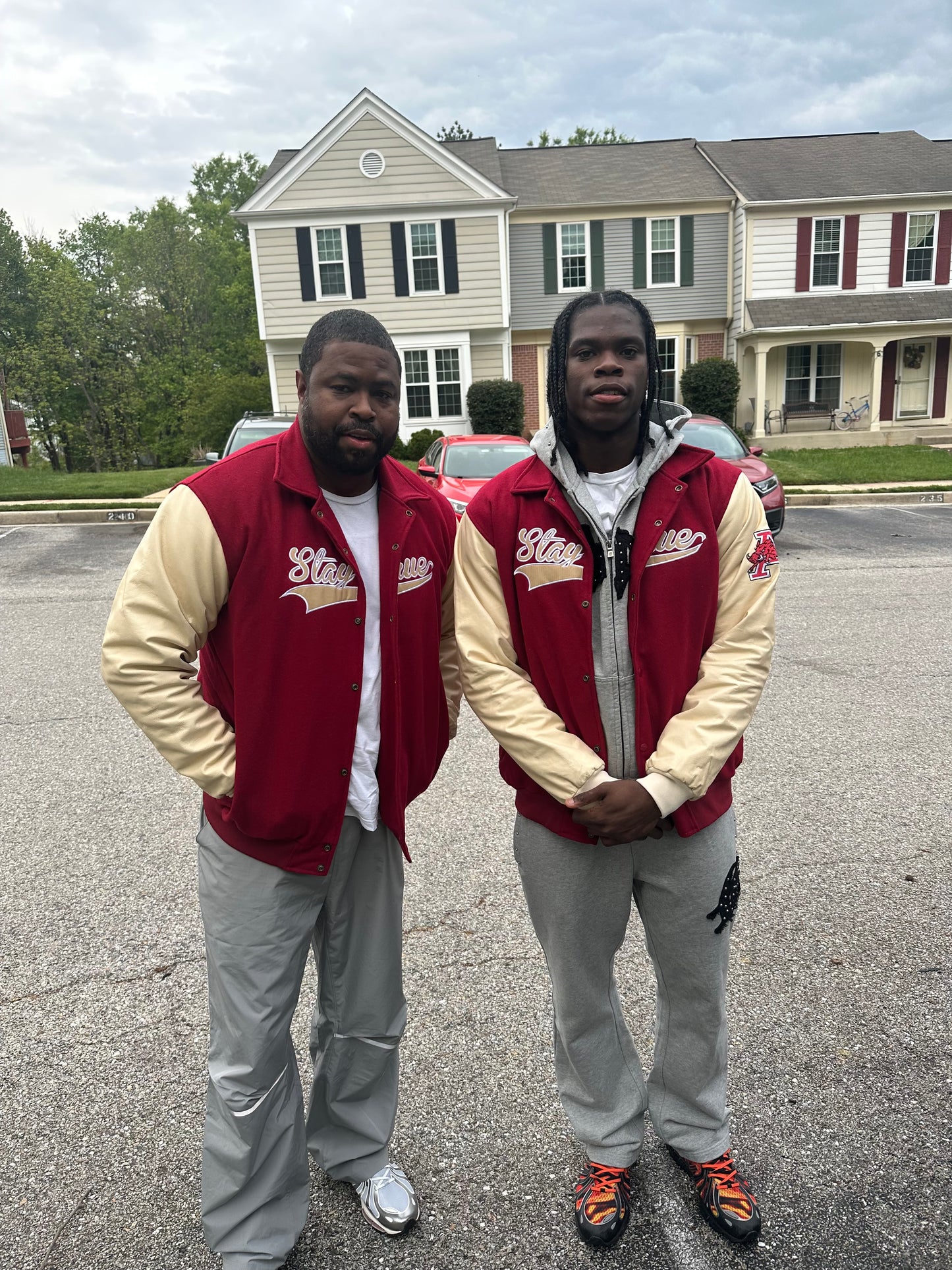 Stay True x Arkansas Varsity Jacket- Cardinal/Cream (Preorder)