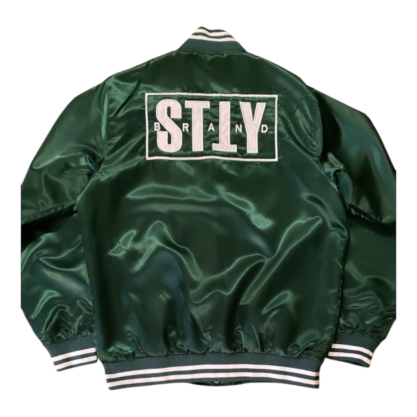 Stay True Bomber Jacket- Forest Green/White (Preorder)